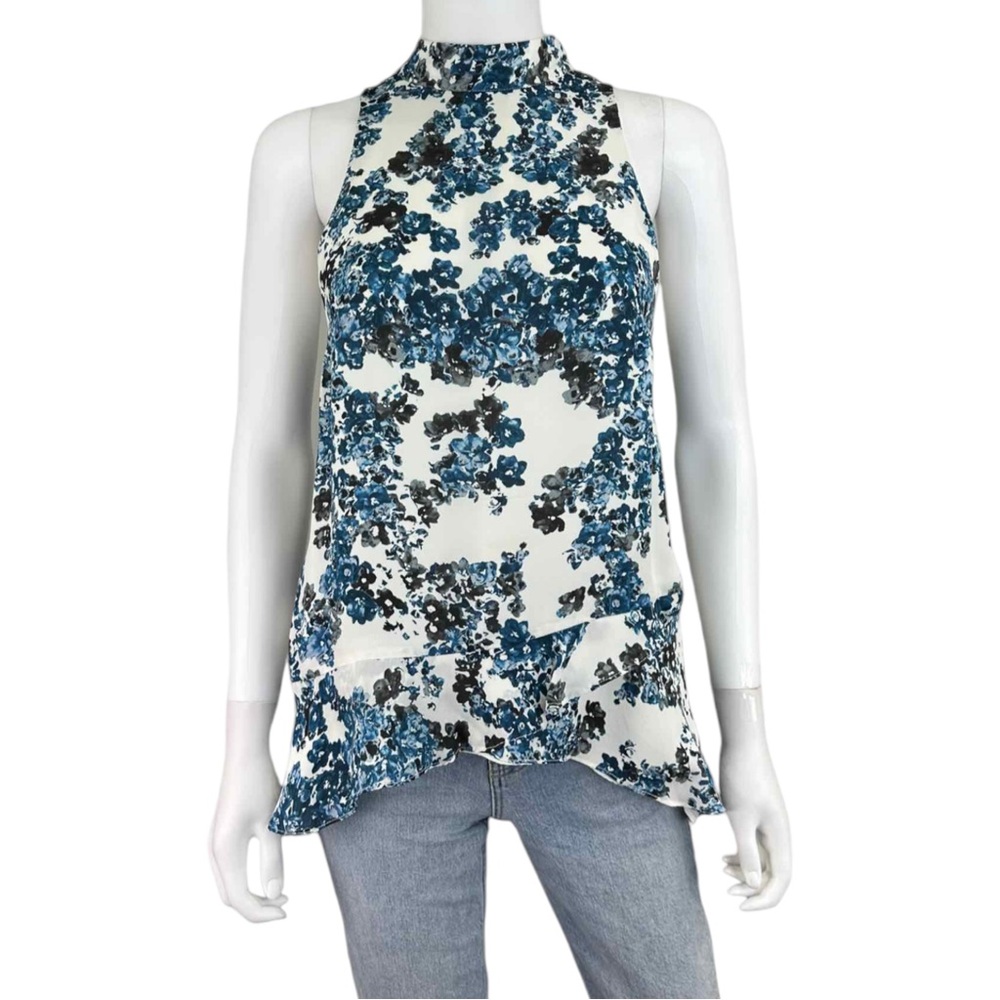 Parker 100% SILK Floral Halter Top Size XS N0616